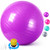 Leyndo 4 Pcs 26 Inch Yoga Exercise Ball Pilates Pregnancy Birthing Fitness Ball with Quick Pump Anti Burst for Improved Posture, Balance, Yoga, Pilates, Training(Pink Green Gray Set)