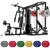 JELENS HM01 Home Gym System, 150LB Weight Stack Smith Machine with LAT Pull-Down & Leg Press, All-in-One Strength Training Equipment, Workout Station for Workout (Black, 370LBS Colored Weights )