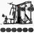 JELENS HM01 Home Gym System, 150LB Weight Stack Smith Machine with LAT Pull-Down & Leg Press, All-in-One Strength Training Equipment, Workout Station for Workout (Black, 370LBS Black Weights Package)
