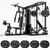 JELENS HM01 Home Gym System, 150LB Weight Stack Smith Machine with LAT Pull-Down & Leg Press, All-in-One Strength Training Equipment, Workout Station for Workout (Black, 260LBS Black Weights Package)
