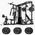 JELENS HM01 Home Gym System, 150LB Weight Stack Smith Machine with LAT Pull-Down & Leg Press, All-in-One Strength Training Equipment, Workout Station for Workout (Black, 140LBS Black Weights Package)