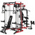 FAGUS H All in One Home Gym System Workout Station with Adjustable Weight Bench,Multi-Function Smithe Machine Power Cage with Cable Crossover,Tripe-Sided Independent Load Posts Functional Trainer, Red