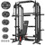 DONOW Smith Machine with Weight Stacks, Power Cage Home Gym System with LAT Pulldown Cable Crossover Multi-Functional Trainer with Dual Pulley System with Weight Bench Cast Iron Weight Plates 240lbs