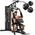 GOIMU Home Gym, M1 Workout Station with 140LBS Weight Stack, Multifunctional Home Gym Equipment with Pulley System for Full Body Strength Training, 54lbs Adjustable Dumbbells