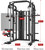 DONOW Smith Machine with Weight Stacks, Multi Function Home Gym System Training Power Cage Squat Rack Dual Cable Crossover Machine All in One