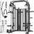 DONOW Smith Machine with Weight Stacks, Multi Function Home Gym System Training Power Cage Squat Rack Dual Cable Crossover Machine All in One