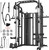 DONOW Smith Machine with Weight Stacks, Multi Function Home Gym System Training Power Cage Squat Rack Dual Cable Crossover Machine All in One