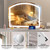 48" x32” Vanity Mirror with LED Lights, Arch Makeup Mirror with 10X