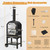 Happygrill Outdoor Pizza Oven Wood Fired, Portable Pizza Maker Grill w/Stone, Peel