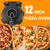 Pizza Oven Indoor, 12 Inch Retro Pizza Maker, Rapid Heating 800˚F, 1200W Glazed Ceramic Stone