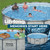 Bestway Steel Pro MAX Above Ground Swimming Pool Set (16' x 48") | Round Outdoor Backyard Family Pool Features Realistic Stone Pool Liner