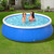 12FT Inflatable Swimming Pool, PVC Above Ground Family Pool, Blue | Durable PVC Material for Backyard Fun