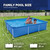 Outdoor Rectangular Steel Frame Swimming Pool for Backyard Lawn Family, 8.5ft x 6ft x 26in for Kids Adults