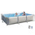 Above Ground Swimming Pool with Filter Pump, Outdoor Rectangle Steel Frame Pool for Backyard, Gray 10ft x 6.8ft x 25.6in