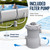 Above Ground Swimming Pool with Filter Pump, Outdoor Rectangle Steel Frame Pool for Backyard, Gray 10ft x 6.8ft x 25.6in