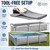 Above Ground Swimming Pool with Filter Pump, Outdoor Rectangle Steel Frame Pool for Backyard, Gray 10ft x 6.8ft x 25.6in