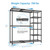 3'3" to 4'8" Portable Open Walk-in Closet Rack System with Flexible Shelves and Hanger Rods Clothing Rack for Hanging Clothes, Black