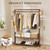 Solid Wood Clothes Rack with Wheels | 3-in-1 Freestanding Garment Rack & Coat Tree, Extra-Long Rod, Two Shelves, 220 lb Load