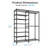 VIPEK S2 Clothes Rack with 8-Tier Shoe Rack, Metal Closet Organizer, Black | Freestanding Clothing Rack with 2 Hanging Rods