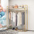 FONECHIN Heavy Duty Gold Clothing Rack with Shelves for Hanging Clothing, Gold Metal Freestanding Garment Rack for Retail Display (59" L)