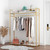 FONECHIN Heavy Duty Gold Clothing Rack with Shelves for Hanging Clothing, Gold Metal Freestanding Garment Rack for Retail Display (59" L)