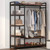 LITTLE TREE Free Standing Wood Closet Clothes Rack,Heavy Duty Grament Rack with Shelves,Hanging Racks for Clothes Clothing Rack for Bedrom
