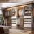 Wood Closet Organizer System with Tower, Walk-in Closet Organizer Wardrobe Clothes Rack with 4 Hanging Rods, Garment Rack, White