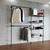 76 In | Wall mounted pipe clothing rack with solid pine shelves and rods, 800 lb