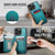 Usroom for iPhone 16 Pro Wallet Case Compatible with Magsafe, Magnetic RFID Blocking Card Holder Kickstand 2 in 1 Detachable Case for iPhone 16 Pro 6.3", Bluish Green