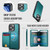 Usroom for iPhone 16 Pro Wallet Case Compatible with Magsafe, Magnetic RFID Blocking Card Holder Kickstand 2 in 1 Detachable Case for iPhone 16 Pro 6.3", Bluish Green