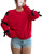 GAMISS Womens Bow Lightweight Sweatshirt Oversized Crew Neck