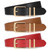 Ladies Leather Waist Belt with Gold Buckle