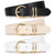 Ladies Leather Waist Belt with Gold Buckle