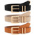 XZQTIVE 3 Pack Women Belts For JeanPants Ladies Leather Waist Belt with Gold Buckles Dresses Pants Ladies Leather Waist Belt with Gold Buckle