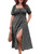 Dress Square Neck Split Puff Sleeve Sundress Casual Vacation Beach