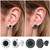 Onyx Earrings For Men Women with Gift Box-Black/Silver