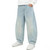 Elastic Waist Multi-Pockets Denim Pants School Streetwear
