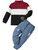 mksodopy Boy Clothes Color Block Sweater Jeans