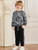 mksodopy Boy Clothes Dinosaur Print Sweatshirt Jogging Pants