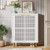 Tier Wood Shoe Cabinet with Shutter Doors, Farmhouse Storage Cabinet