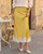 VividMosaic Lace Trim Satin Midi Skirt