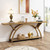 Entryway Table with Half Moon Frame for Hallway Living Room, Gray & Black (Light Brown)