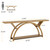 Entryway Table with Half Moon Frame for Hallway Living Room, Gray & Black (Light Brown)