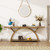 Entryway Table with Half Moon Frame for Hallway Living Room, Gray & Black (Light Brown)