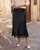 VividMosaic Lace Trim Satin Midi Skirt