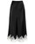 VividMosaic Lace Trim Satin Midi Skirt