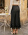 VividMosaic Lace Trim Satin Midi Skirt