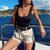 Ladies Woven Wide Boho Belt for Jeans