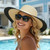 Womens Sun Straw Hat Wide Brim Floppy Foldable