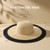 Womens Sun Straw Hat Wide Brim Floppy Foldable
